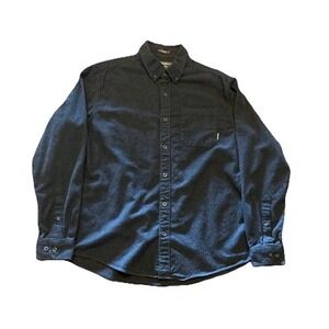 Eddie Bauer Men's Eddie's‎ Favourite Flannel Classic Fit Large Solid Grey Cotton